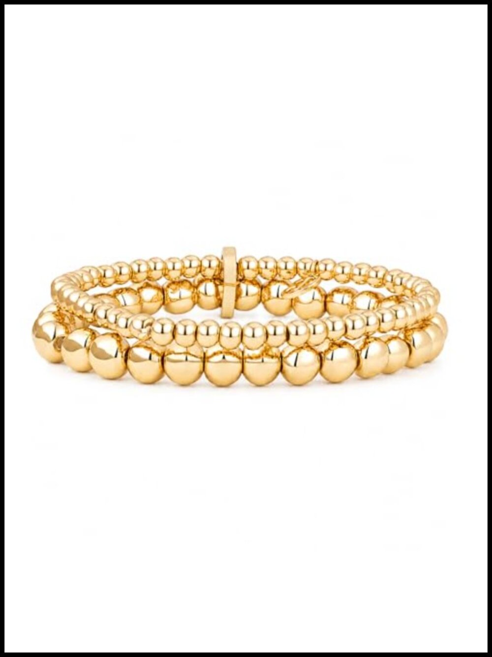 Gold Plated Beaded Stretch Bracelet Stackable Balls Freshwater Pearl Jewelry